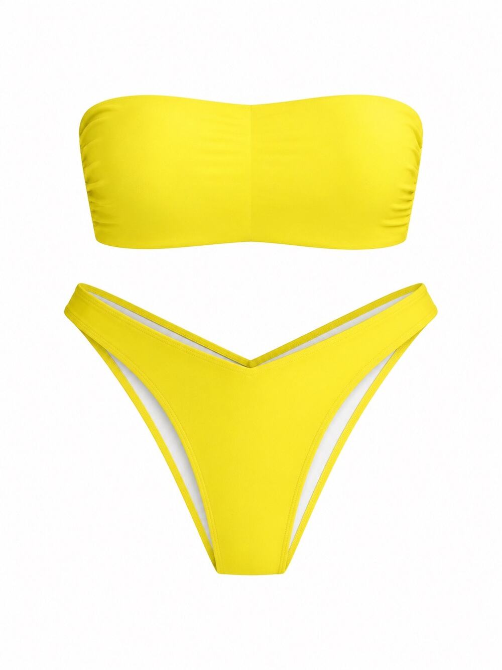 Yellow Bandeau Bikini Set | Size Womens Medium